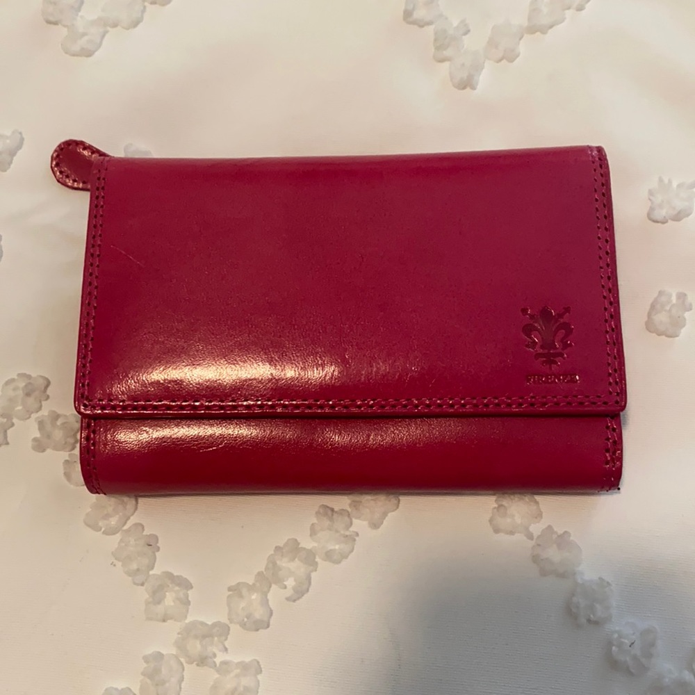 REAL leather pink wallet